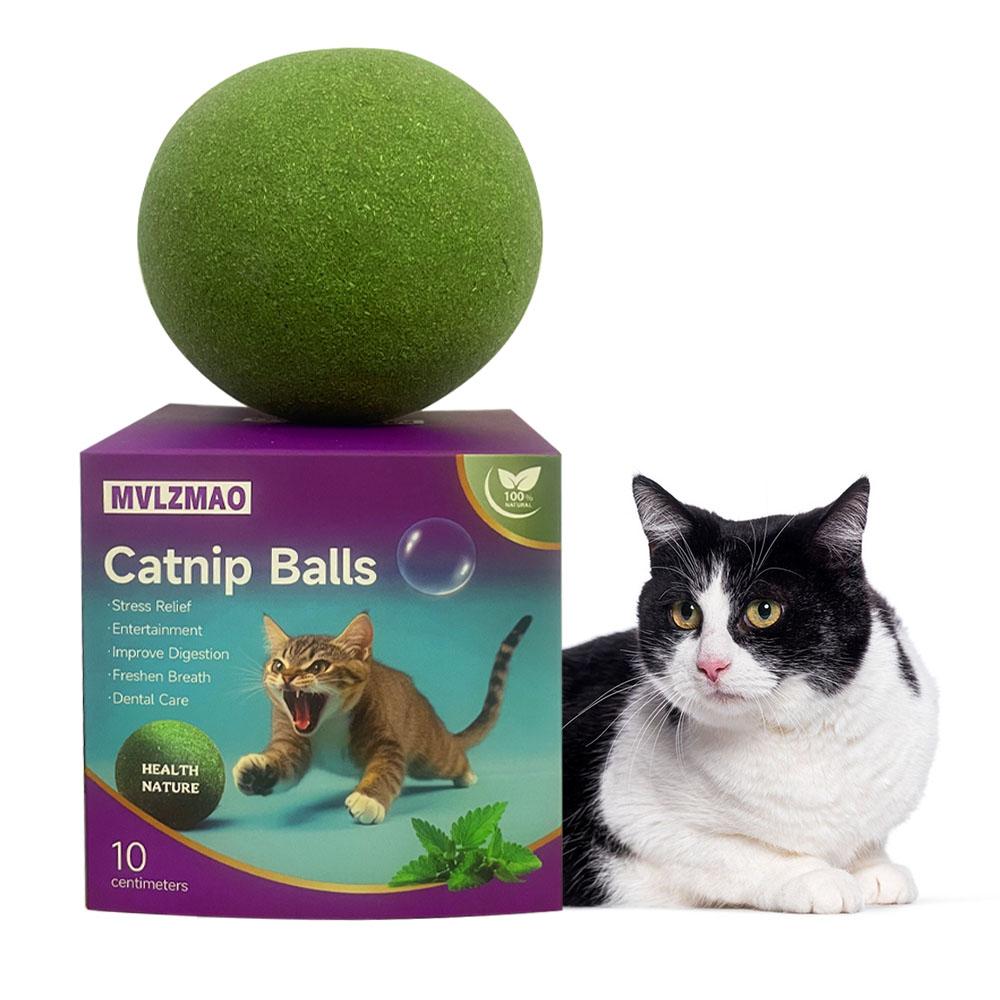 

Большой мячик из кошачьей мяты для кошки 10 см Мячик с кошачьей мятой Лижущая натуральная игрушка из кошачьей мяты Самоуспокаивающаяся Долговечная жевательная игрушка для помещений для котят