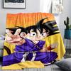 Flanelová deka s potiskem postav z Dragon Ball, Vysoce kvalitní, Pohodlná pro všechna roční období, Domácí dekorace, Teplo a pohodlí, Perfektní jako vánoční dárky