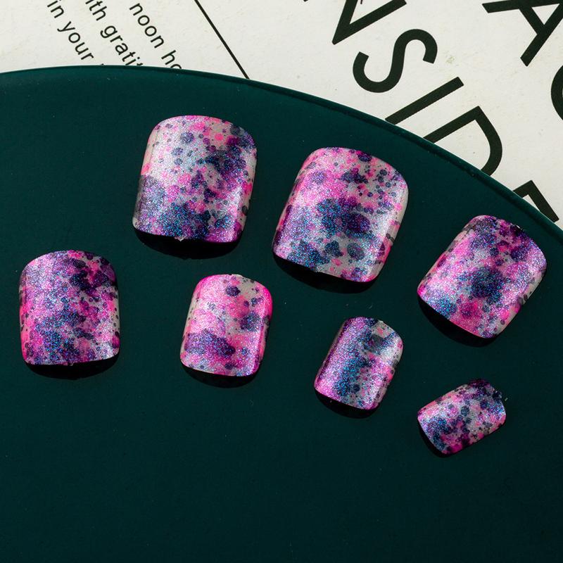 

24 шт./упак., водные чернила, цветные кончики ногтей, накладные ногти, съемная крышка, сделай сам, маникюр, украшение для дизайна ногтей