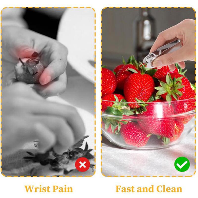 Stainless Steel Strawberry Huller and Stem Remover Set