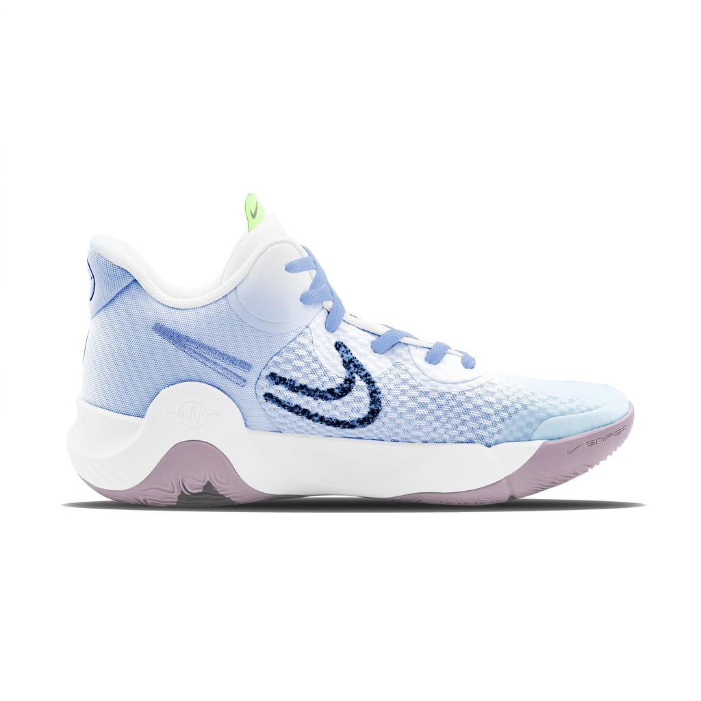 Nike KD Trey 5 IX Deep Sea Fantasy Mid Top Vintage Basketball Shoes Unisex Blue Purple DJ6922-100(Team-)-Random Packaging Bags