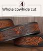 Men's Eagle Carved Wholecut Cowhide Belt - Casual Pin Buckle for Jeans