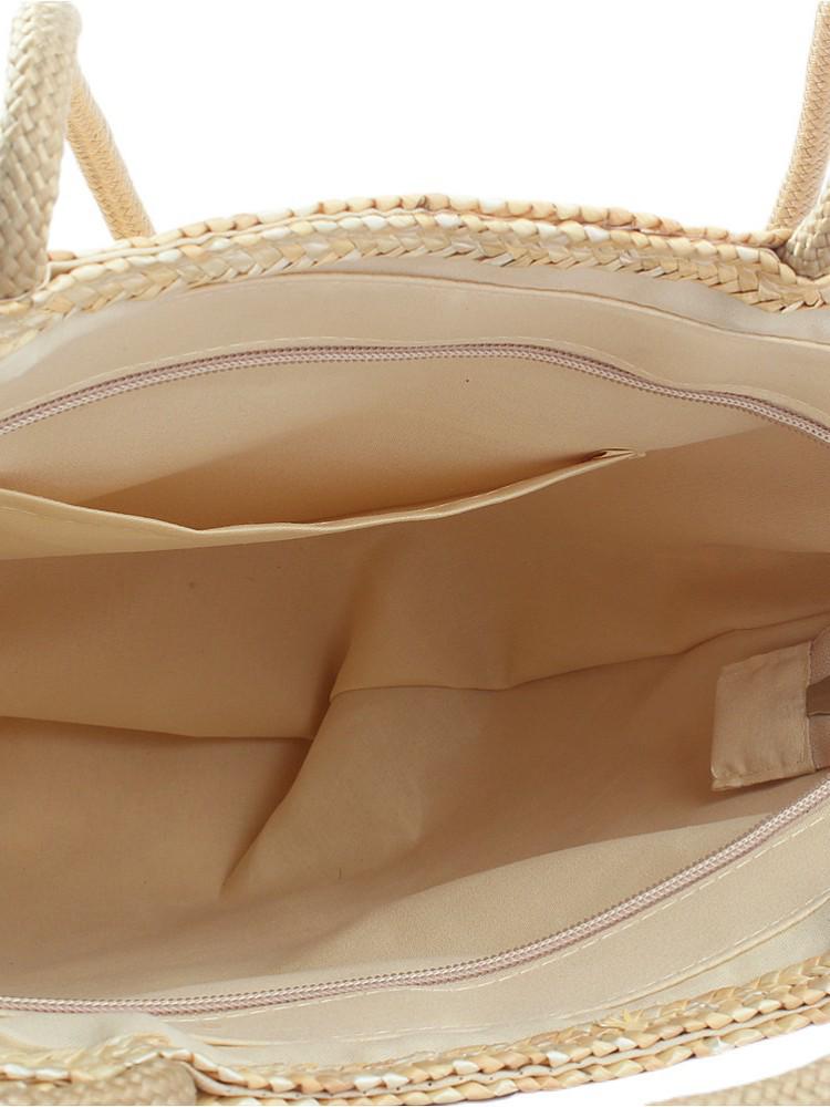 2025 Summer Women's Large Capacity Woven Straw Beach Shoulder Bag