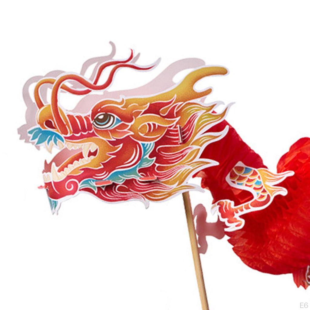Chinese Year Dragon Garland Lantern Folded 3D Ornaments Hanging Decoration for Shops
