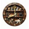 Flache Bedruckte Holz Uhr Batteriebetrieben 2D Wandleise Mechanismus Heimdeko für Kinder, Buch