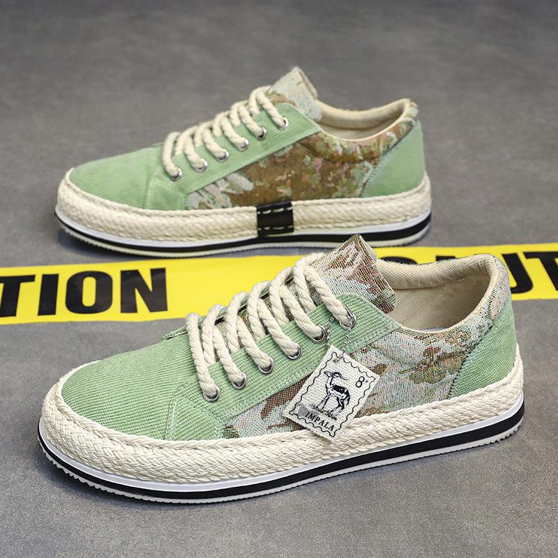 

Модные дизайнерские мужские кроссовки, дышащая парусиновая обувь, повседневная обувь для мужчин, удобная прогулочная обувь на шнуровке, туфли на плоской подошве Tenis hombres 39 зелёный