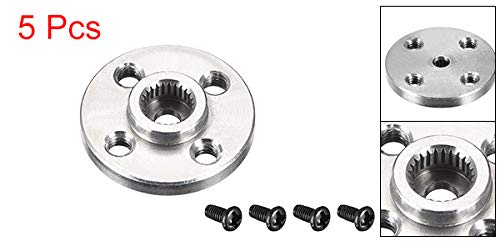 Uxcell Aluminum Servo Arm Horns, 25T, for Hitec, Parallax, and Futaba, Silver, 5 Pieces