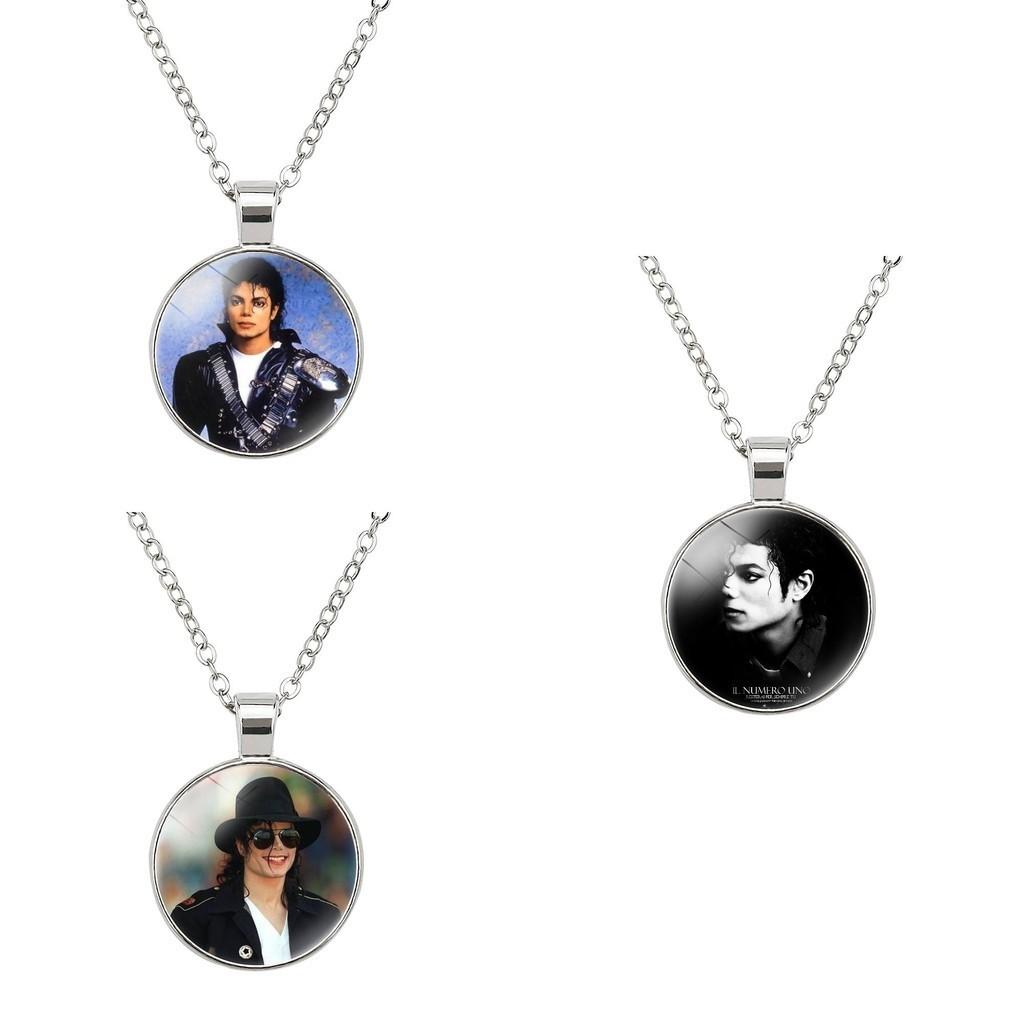 Elegante Michael Jackson Time Gem Anhänger Halskette mit Legierungsanhänger 51-80cm lang