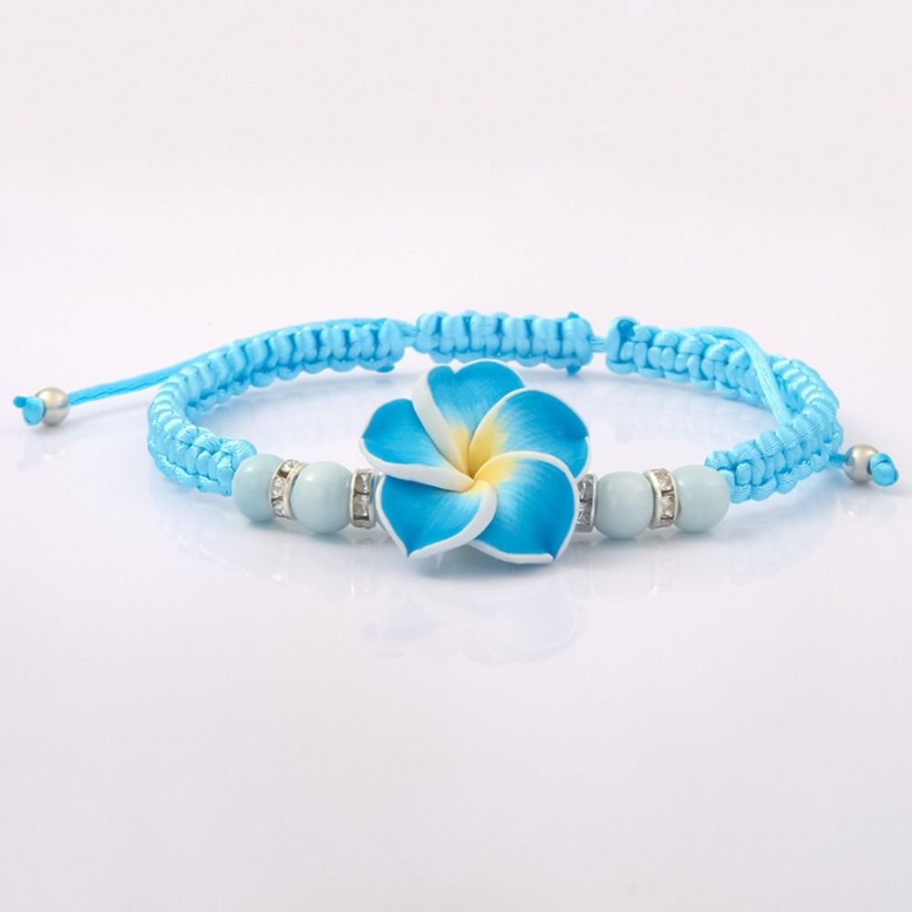 Beads Polymer Clay Braid Rope Bracelet Boho Bohemian Beach Jewelry Egg Flower Bangle Jewelry Gifts