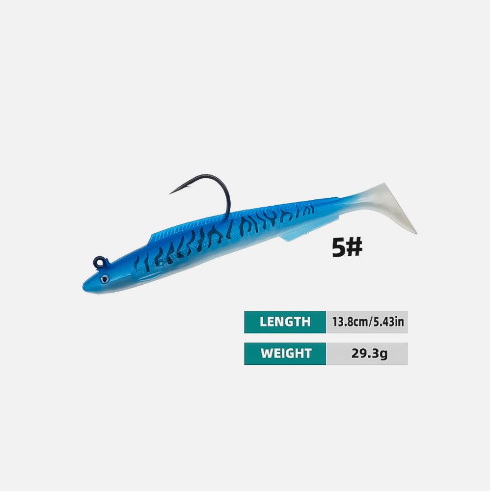 Bionic Soft Fish Lure - Laser Eel Lead-Head Bait, Black Fish Attractor, Available in Five Colors