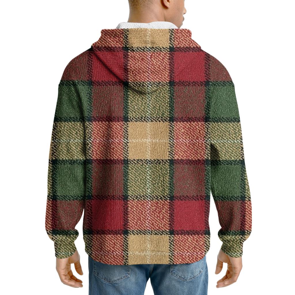 Men's Knit Hooded Sweatshirt Casual Long-Sleeve Sweatshirt