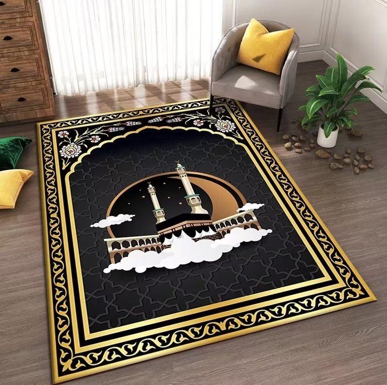 

Prayer Rug Islamism Ramadan Room Decoration Large Size Carpets for Living Room Muslim Church Non-slip Soft Floor Mat Washable 200*250cm