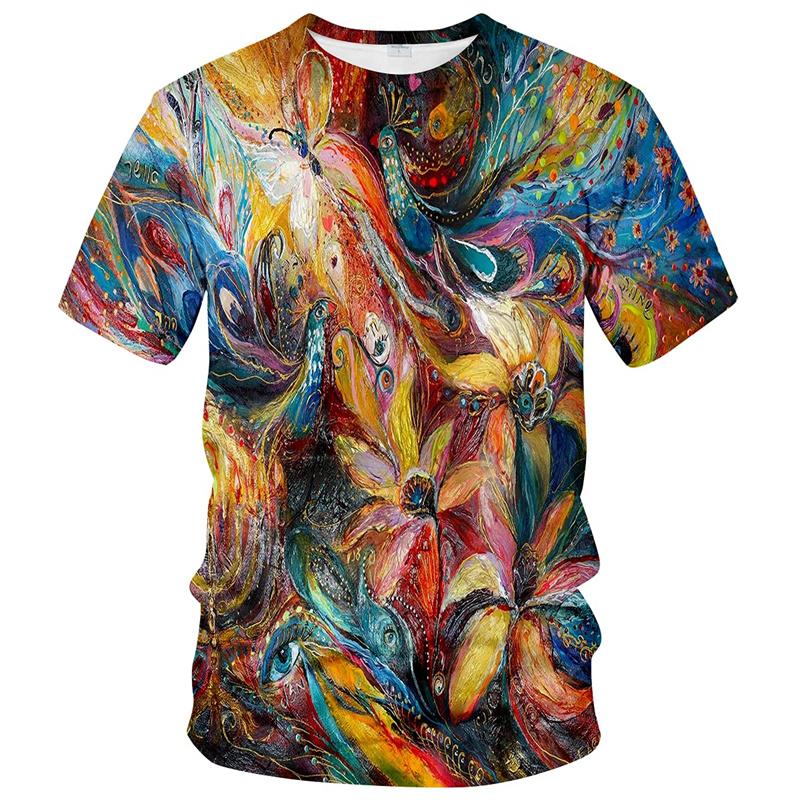 Abstract Phoenix Graphic T Shirt for Men 3D Printed Colorful Streetwear T-shirt y2k Tops Womens