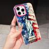 USA America Flag Jelly Double Layer Rose Red Mobile Phone Case for iPhone 17 16 15 14 13 12 11 Air Pro Max Plus Protective