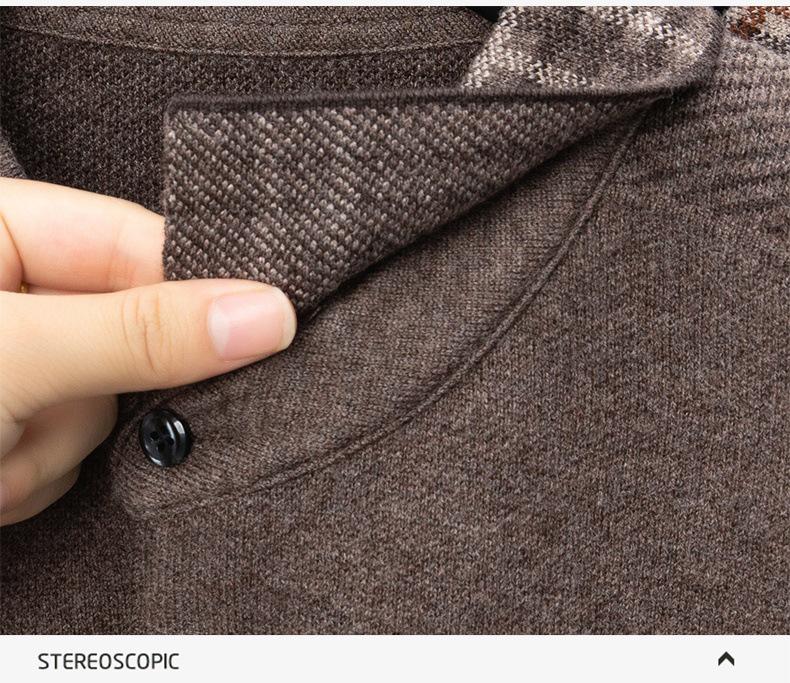 New Arrivals: Men's 100% Pure Wool Thickened Pullover - 400g Winter Sweater for Middle-Aged and Elderly