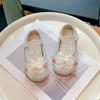 2024 Children Leather Shoes for Girls Summer New Fashion Soft Comfortable Princess Chinese Knot Sweet Flowers Anti-slippery Shoe