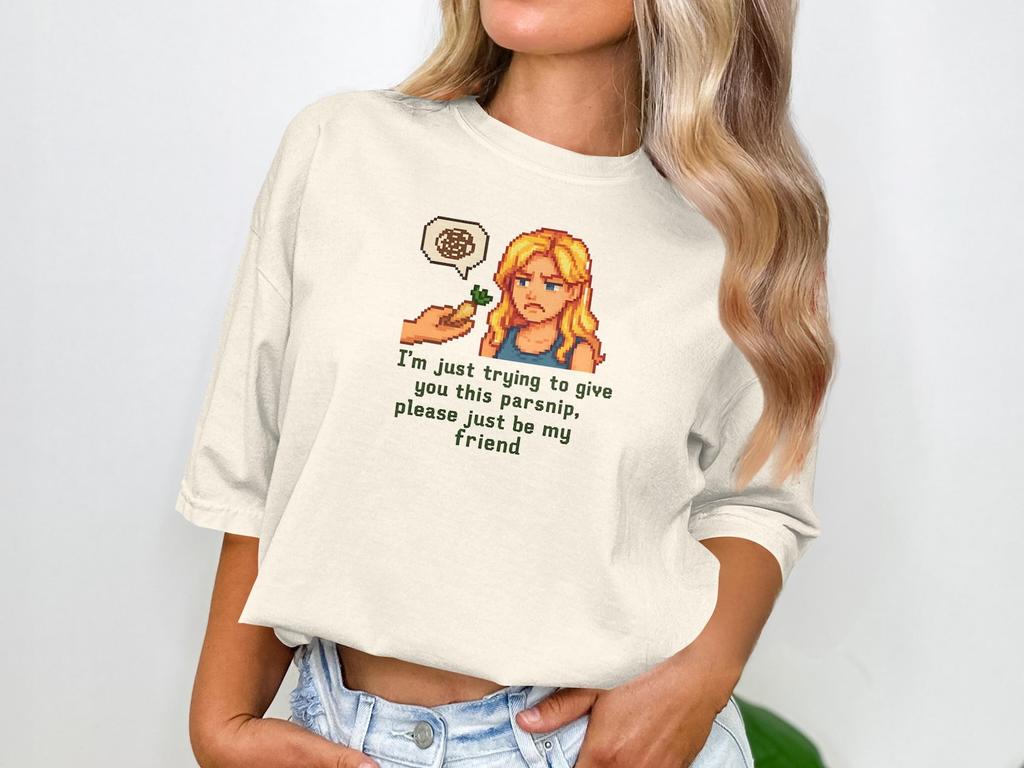Stardew Valley Shirt Pixel Art Tee, Cozy Gaming Gift, Gamer Girlfriend Stardewvalley Parship Please, Indie Video Game Shirt Retro Game