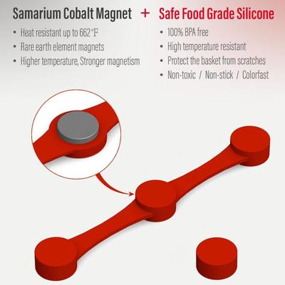 Yousheng Heißluftfritteuse Magnet Silikon Schnallen Schnellverschluss Hitzebeständige Silikonclip-Verschlüsse Pergament-Einlage Heißluftfritteuse Papierhalter mit Magnet