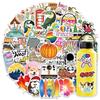 50 Small Ear Maple Leaf Stickers Car Stickers Suitcase Laptop Electric Car Decoration Waterproof Stickers