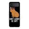 Cartoon Capybara Hard PC Phone Case For Samsung Galaxy Z Flip 5 4 3 Transparent Cover For Galaxy Z Flip 6 Foldable Shockproof