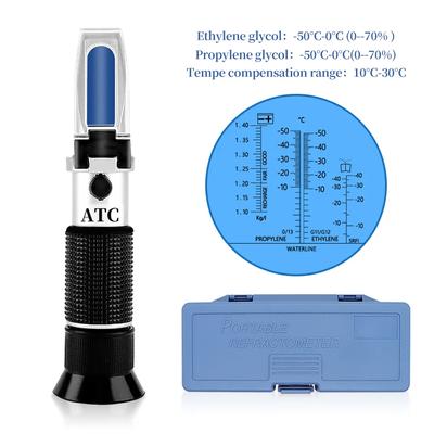 Handgehaltenes Automobil-Frostschutzmittel-Refraktometer -50℃-0℃ Batteriesäureflüssigkeit Spezifisches Gewicht Frostschutzmittel Gefrierpunkt ATC-Testgerät