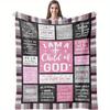 1pc Christian I Am a Child of God Blanket-280gsm Heavyweight Flannel Religious Throw with Bible Verses & Faith Affirmations, All-Season Soft Inspirati
