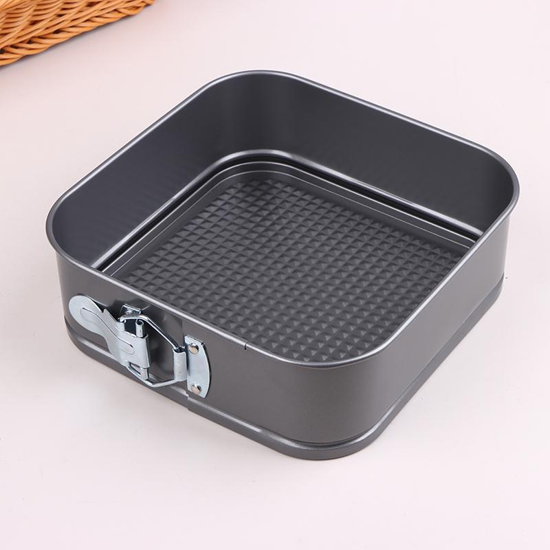 1Pc Carbon Steel Baking Mould With Buckle Square Cake Baking Pan With Removable Bottom Non-Stick Cake Mould Chiffon Cake
