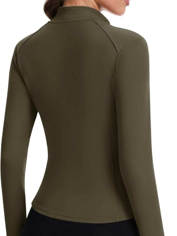 Autumn Slim-Fit Stand-Collar Yoga Jacket, Zip-Up Long-Sleeved Fitness Top
