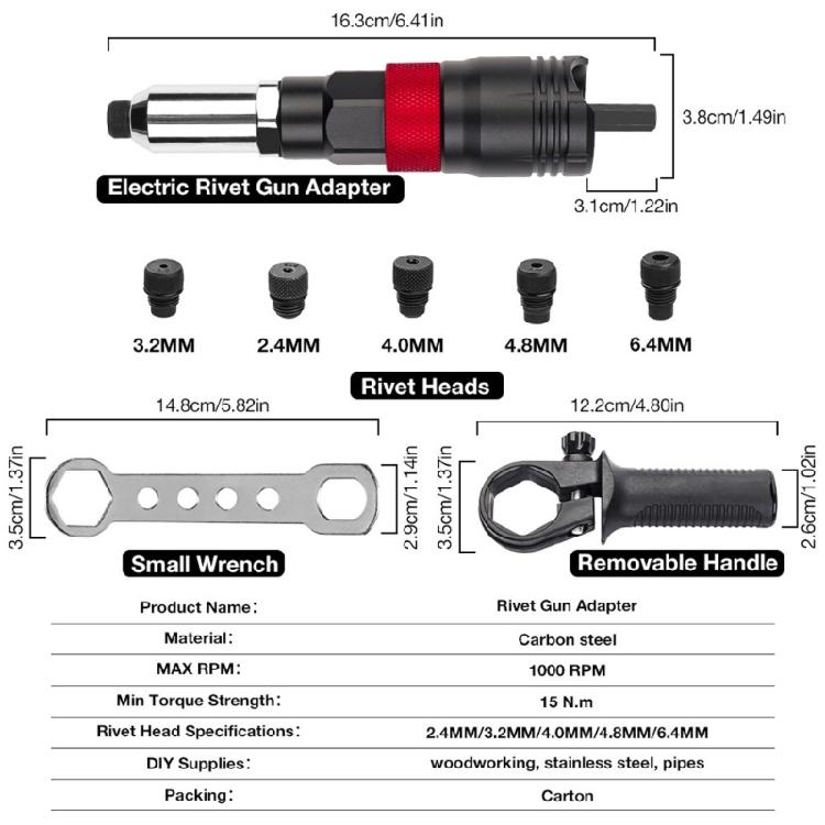 Comprehensive Rivet Nut Handle Replacement set Multifunction Nutserts Installs for Quick Nut Installation in Machinery Repair