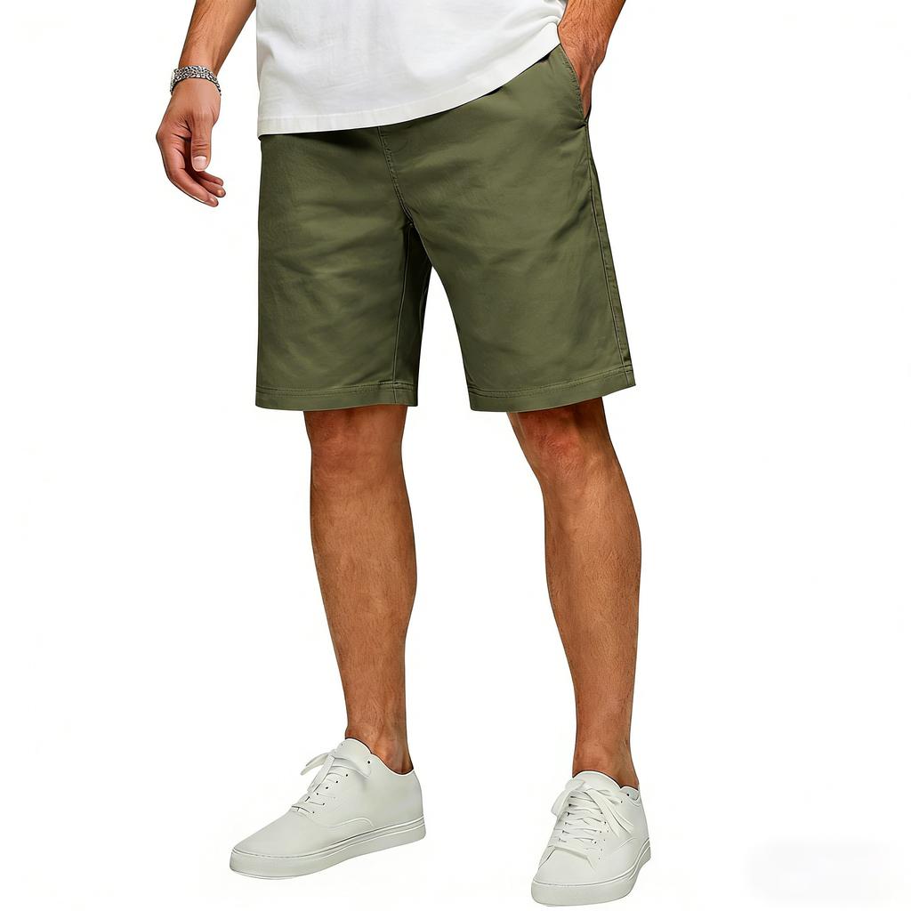 Men Casual Straight Fit Shorts with Pockets Breathable Lightweight Fabric Classic Design for Daily Wear