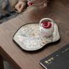 Retro Ceramic Irregular Dry Bubble Tea Tray