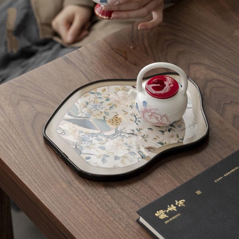 Retro Ceramic Irregular Dry Bubble Tea Tray