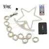 Holiday Decorative Yard Lighting Solar Christmas Tree Waterfall Light, 11.5FT 346 LED Powered String Light Star Decor with Moon Topper for Garden,