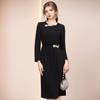 Zhi Li's Red Rhinestone Embellished High-Waisted Midi Dress for Special Occasions - Spring 2026 Arrival