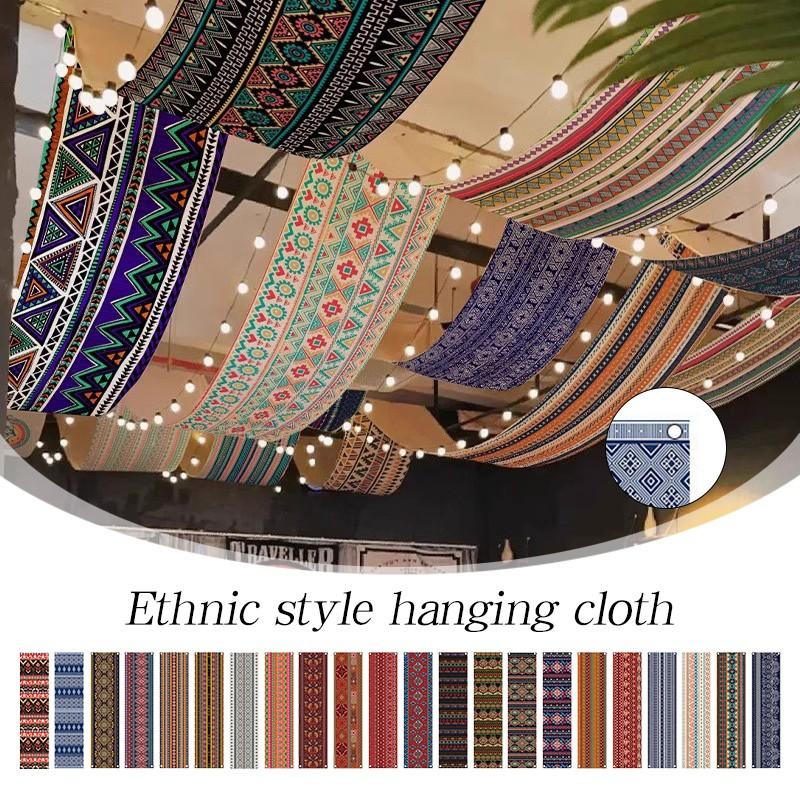 60x300cm Boho Ethnic Pattern Hanging Fabric Homestay Special Feature Ceiling Wall Decor Special Feature Background Cloth New
