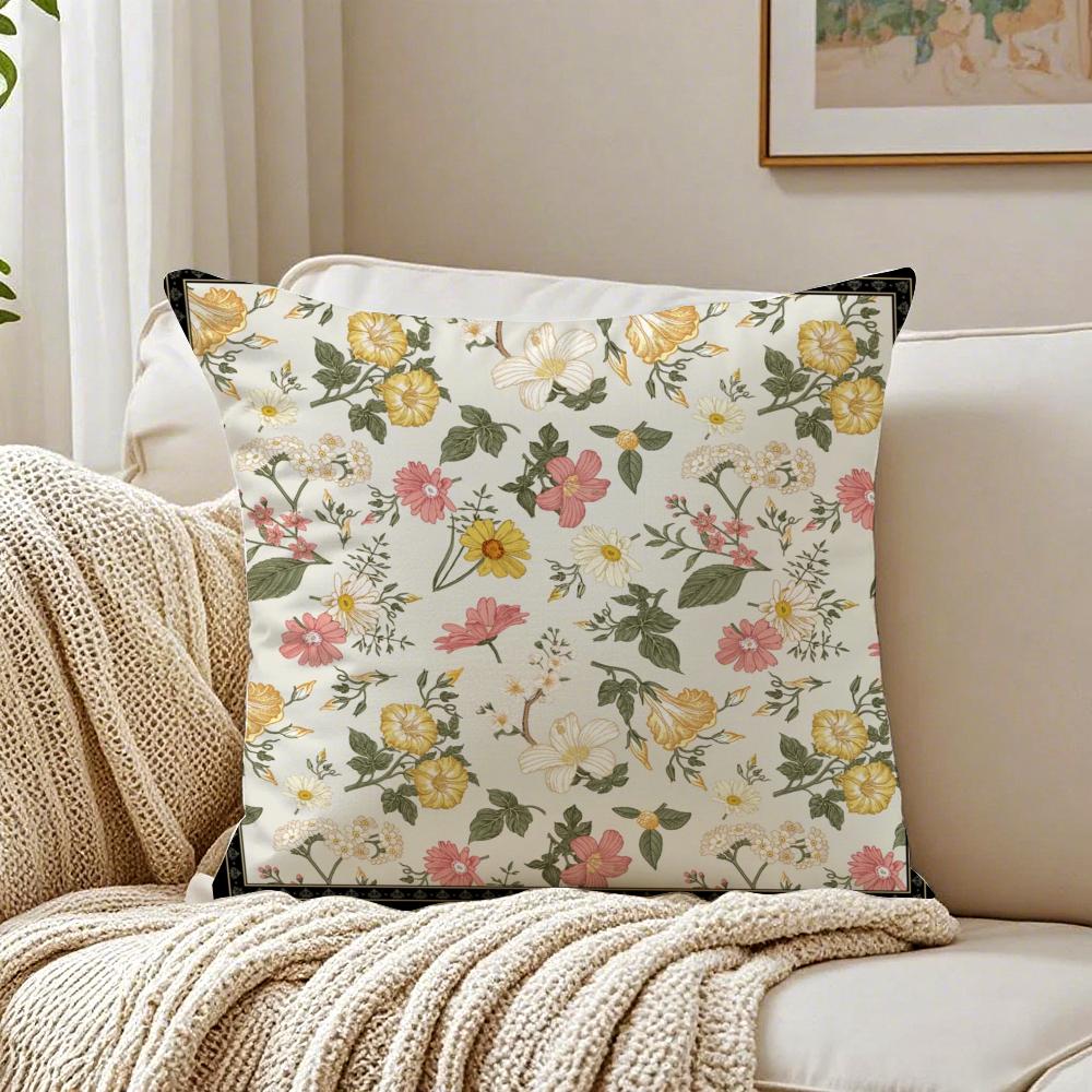 Simple Flower Painting Cushion Cover Pillowcase Antidustmite Living Room Sofa Decor Cushion Room