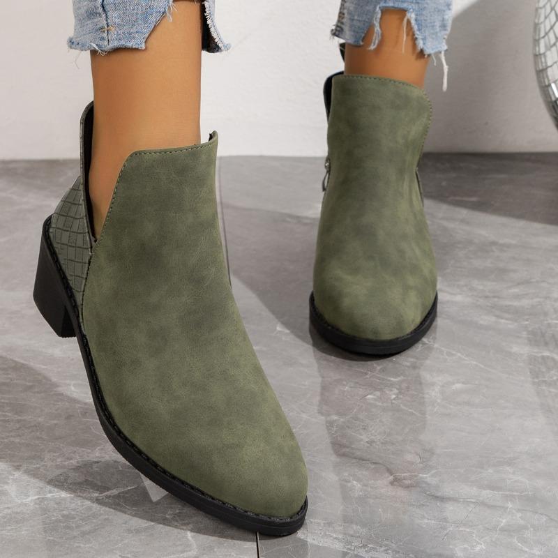 Mode Damen Stiefeletten Neu 2025 Herbst Wildleder Chelsea Boots Damen Mode Plateau Stiefel Seitenreißverschluss Absatz Knöchelstiefel Botas De Mujer