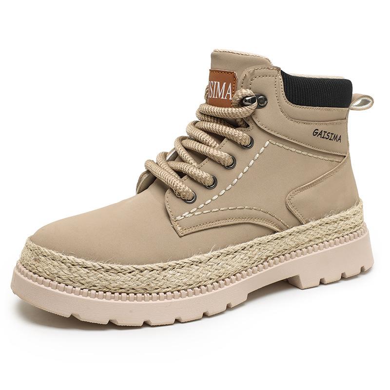 

Straw sole Martin boots men s autumn and winter new men s shoes new outdoor tooling shoes men s high-top casual short boots 44