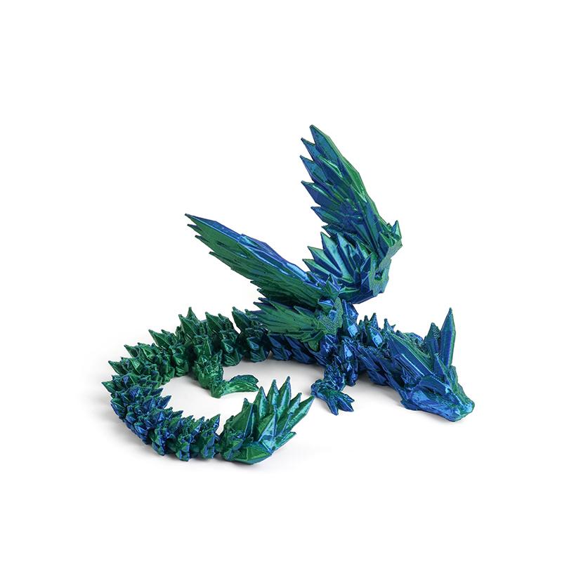 3D Printed Dragon with Wings Gradient Dragon Movable Wing Dragons Interaction Creative Kid Gift Toys for Home Office Ornaments
