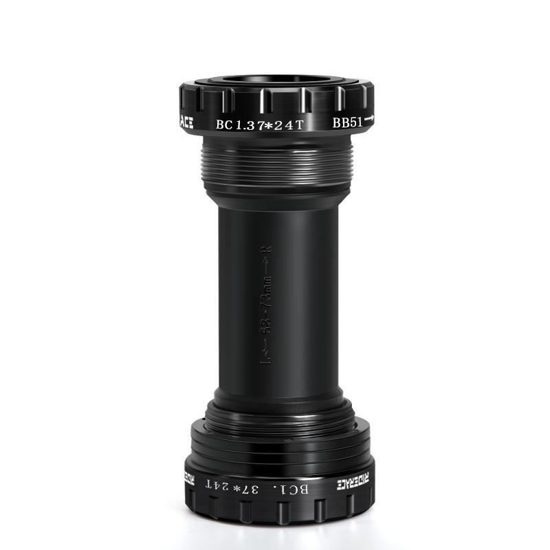 BB68-73mm Bicycle Bottom Bracket Adapter Crank 1.37/24mm For Road Bike Hollowtech Central Axis Aluminum Alloy MTB Accessories чёрный