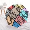 Multicolor Hello Kitty Durable Cartoon Folding Umbrella, Portable 3-Fold Compact Umbrella for Men and Women, Suitable for Travel or Daily Use.Y062