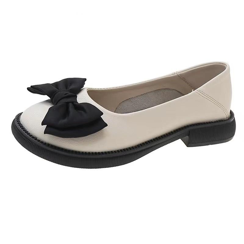 French flat-soled small leather shoes for women 2025 spring and summer new British style versatile one-pedal single shoes for pregnant women loafers
