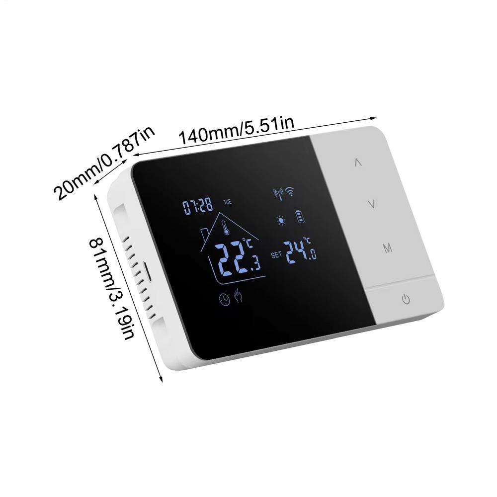 Smart Programmable Temperature Controller APP Voice Control WiFi Wireless Thermostat For Gas Boiler Control Floor Heating белый