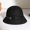 2025 Women's British Retro Wool Felt Hat: Autumn/Winter Fashion Belted Bucket Hat