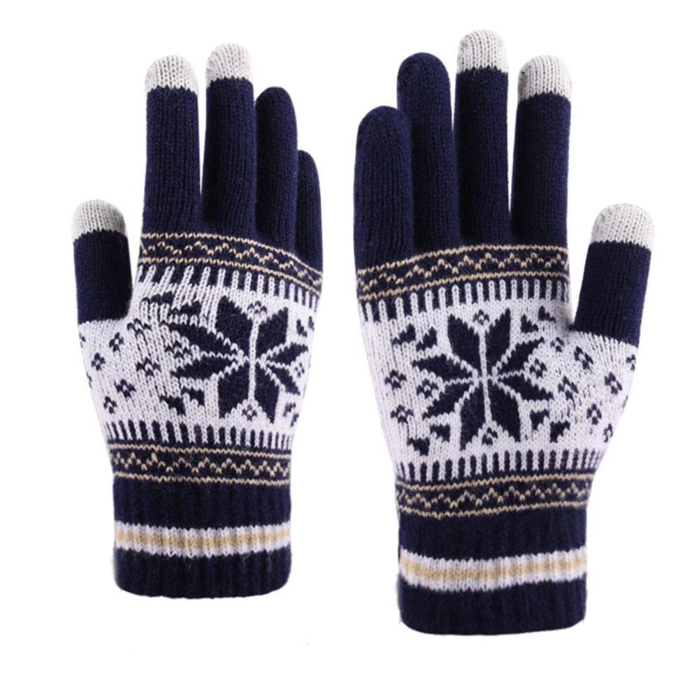Touch Screen Winter Knitted Gloves Thickened Skiing Gloves High Quality Full Finger Mittens Winter