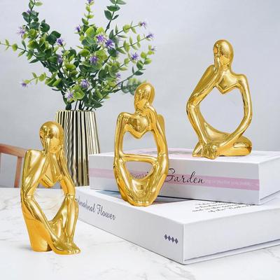 Golden Thinker Statue for Home Decor | Table Decor (Pack of 1, Golden)