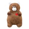Cute Teddy Bear Plush Toy Flip Heart Pillow Cartoon Animal Doll Birthday Gift For Girls 40cm 0.35kg