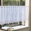 INTERIX Embroidered Lace Cafe Curtain for Small Made in 155cm Wide x 60cm Windows, Japan, Long, Aster, White, CF3-155-60