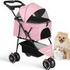Passeggino per Cani e Gatti Piccoli, Portatile da Viaggio, Pieghevole, per Passeggiate