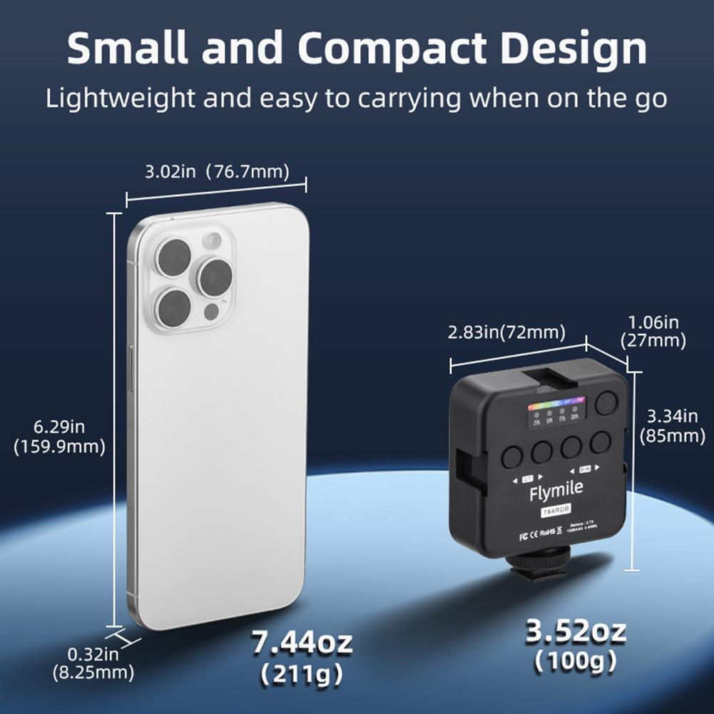 Full Color Pocket Light 1200mah RGB Video Lights 20 Effects for Insta360 X4 POCKET 3/ACE PRO